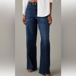 AE NWOT High Waisted Stretch Wide Leg Jean